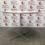 Round White Silver Edged Table