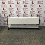 White Coffee Table with Black Metal Legs