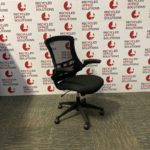 Black Meshback Chair with Foldable Arms