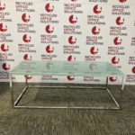 Large Opaque Glass Rectangular Coffee Table