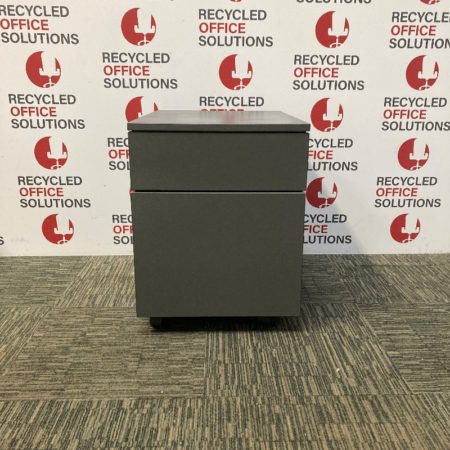Grey Wooden 2 Drawer Under Desk Pedestal