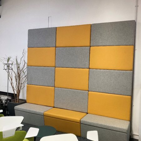 Large Sectional Yellow/Grey High Reception Seat