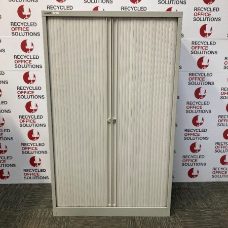 Mid Height Grey 2-Door Tambour Unit
