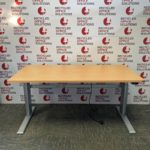 Beech Effect Electric Sit-Stand Desk - 160cm