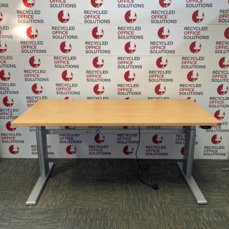 Beech Effect Electric Sit-Stand Desk - 160cm