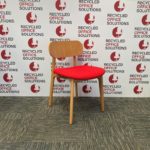Red Fabric 'Modus Contemporary Dining Chair' with Wooden Frame