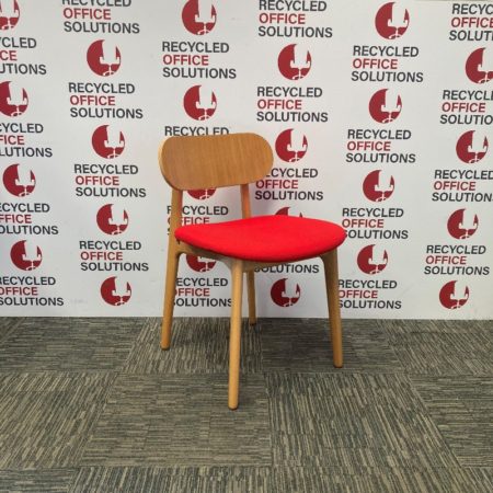 Red Fabric 'Modus Contemporary Dining Chair' with Wooden Frame