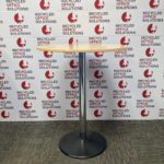 Tall Round Light Beech Poseur Table 90cm