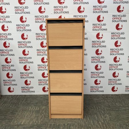 Beech Effect Wooden 4 Drawer Filing Cabinet