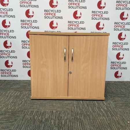 Beech Desk High 2 Door Cupboard - Type 4