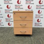 Beech 3 Drawer Under Desk Pedestal - Type 4