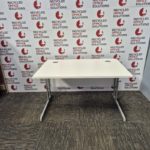 120cm Straight White Desk with Grey Cantilever Legs