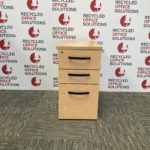 Slimline Oak 3 Drawer Under Desk Pedestal - Type 2