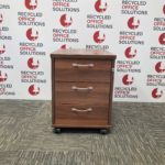 Dark Walnut 3 Drawer Under Desk Pedestal - Type 1
