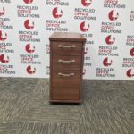 Dark Walnut 3 Drawer Slimline Under Desk Pedestal - Type 1