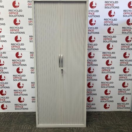 Tall Grey 2 Door Tambour Unit - 80cm