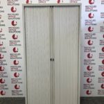 Tall Grey 2 Door Tambour Unit - 100cm