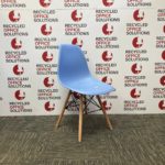 Blue 'Eiffel' Style Plastic Canteen Chair/Stool - Grade B