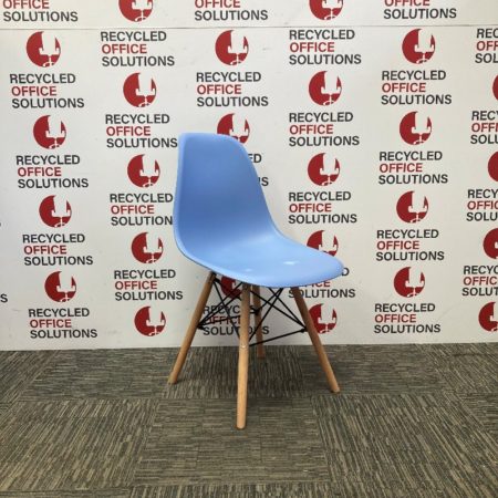 Blue 'Eiffel' Style Plastic Canteen Chair/Stool - Grade B