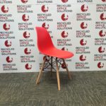 Red 'Eiffel' Style Plastic Canteen Chair/Stool - Grade B