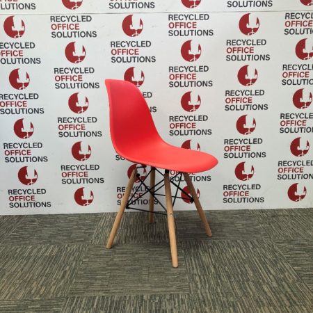 Red 'Eiffel' Style Plastic Canteen Chair/Stool - Grade B