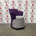 Purple/Grey Reception Tub Chair on Wheels