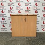 Beech Desk High 2 Door Cupboard - Type 5