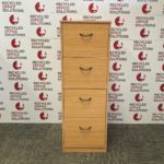 Oak Effect Four Drawer Filing Cabinet