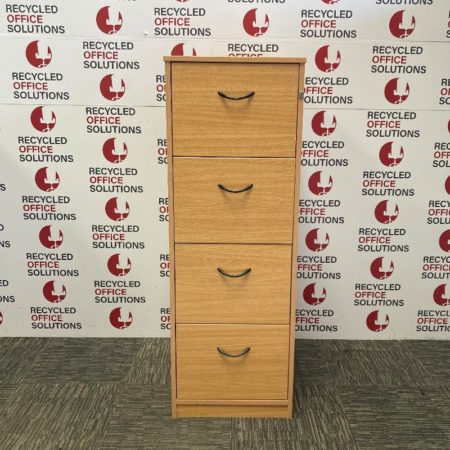Oak Effect Four Drawer Filing Cabinet