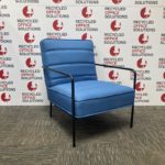 Blue Fabric Low Reception Chair
