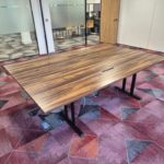 2-Piece Dark Walnut Effect Meeting Table