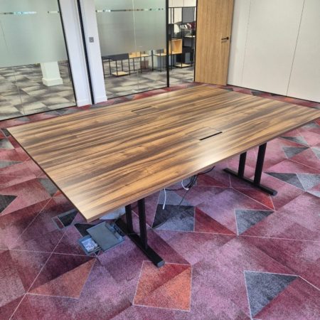 2-Piece Dark Walnut Effect Meeting Table