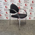Black Fabric Padded Stacking Chair With Arms