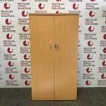 Tall Oak Effect 2-Door Storage Cupboard - Type 1