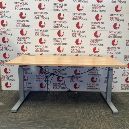 Oak Effect Electric Sit-Stand Desk - 160cm
