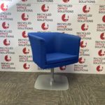 Sqaure Based Blue Fabric Tub Chair