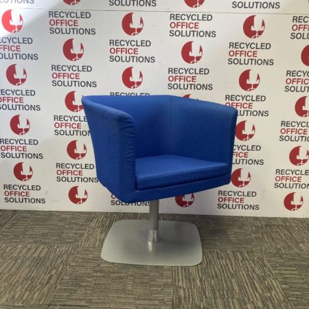 Sqaure Based Blue Fabric Tub Chair