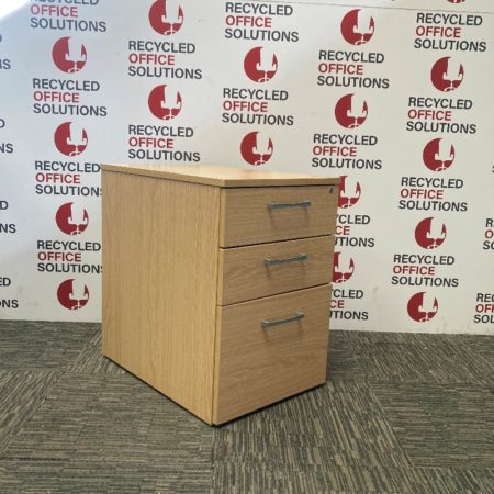 Oak 3 Draw Under Desk pedestall