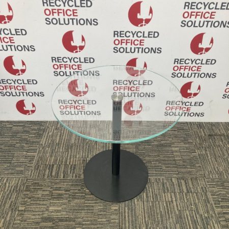 Small Glass Round Table With Metal Base