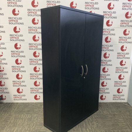 Tall Black 2 Door Storage Unit