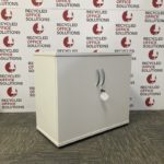 Desk Height 2 Door White Storage Unit