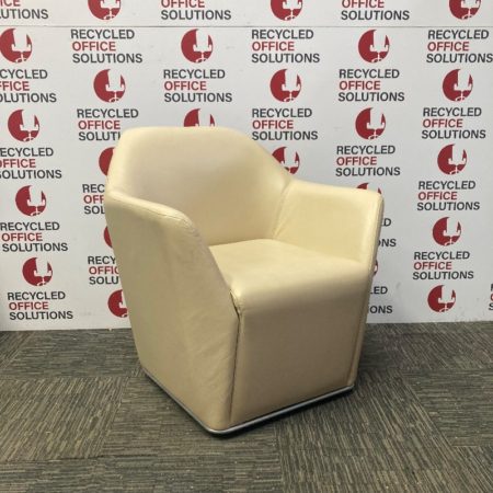 Creme Leather Effect Reception Chair