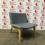 Grey Fabric Reception Lounge Chair with Oak Frame