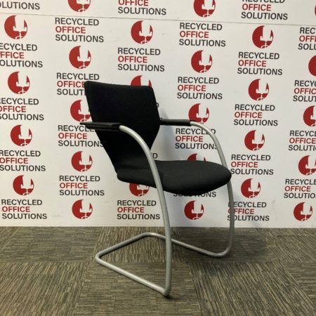 Black 'Orangebox' Stacking Chairs with Arms