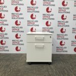 White 2 Draw Desk Height Pedestal