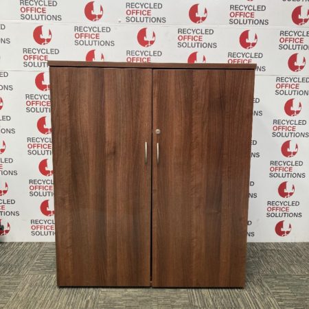 Tall Walnut 2 Door Storage Unit