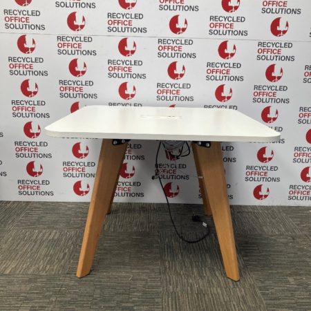 Small White Square Table With Center Console