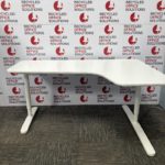 White IKEA Bekant Right Hand Desk