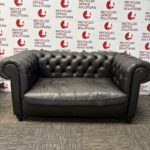 Black 2 Seater Leather Sofa