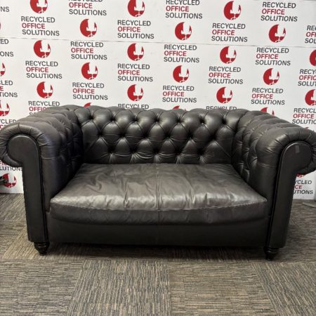 Black 2 Seater Leather Sofa